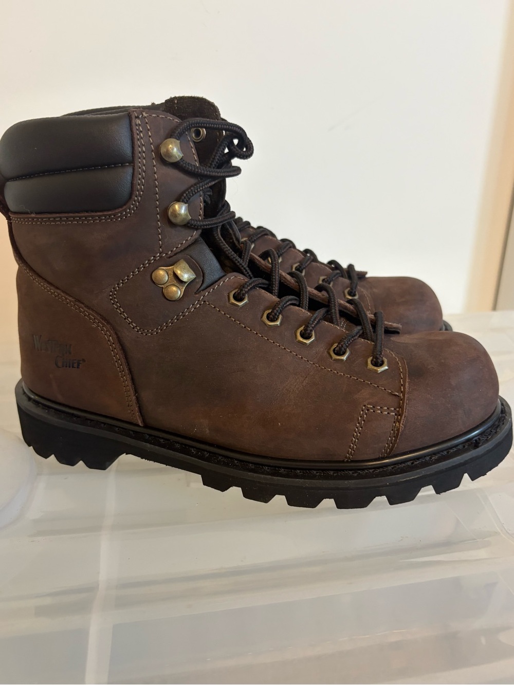 Western Chief Gaucho Expedition 6”Brown Leather Boots, size 8, NWOT